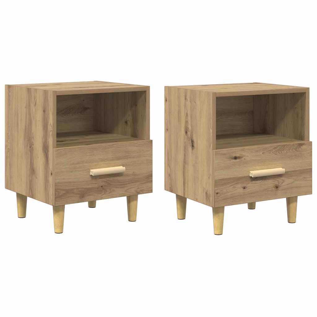 vidaXL Bedside Cabinet 2 pcs Artisan Oak 40 x 35 x 47 cm