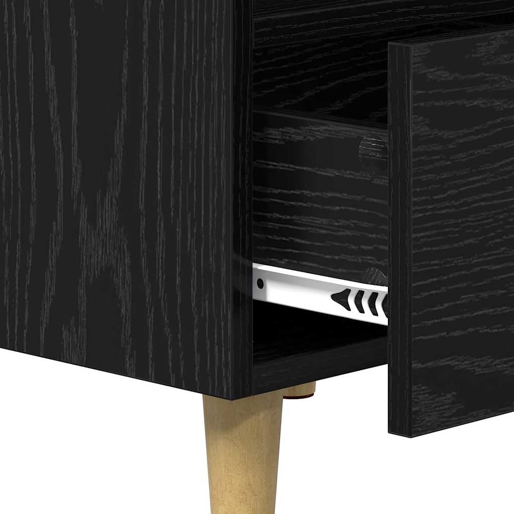 vidaXL Bedside Cabinet 2 pcs Black Oak 40 x 35 x 47 cm Engineered Wood
