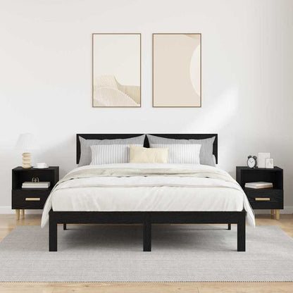 vidaXL Bedside Cabinet 2 pcs Black Oak 40 x 35 x 47 cm Engineered Wood
