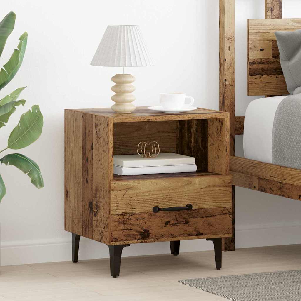 vidaXL Bedside Cabinet 2 pcs Old Wood 40 x 35 x 47.5 cm