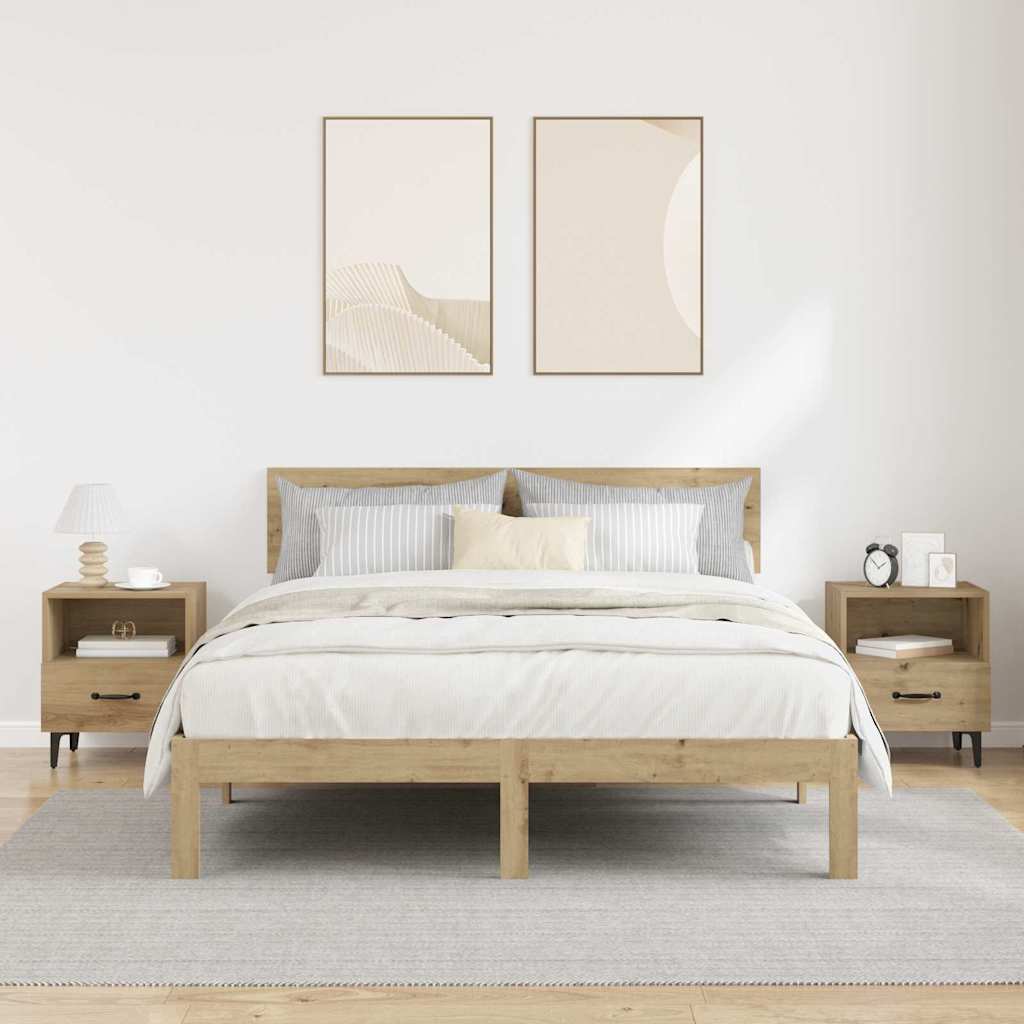 vidaXL Bedside Cabinet 2 pcs Artisan Oak 40 x 35 x 47.5 cm