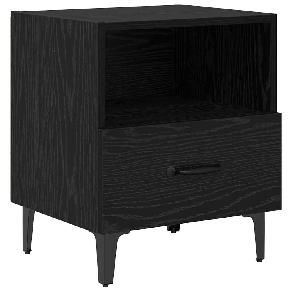 vidaXL Bedside Cabinet 2 pcs Black Oak 40 x 35 x 47.5 cm