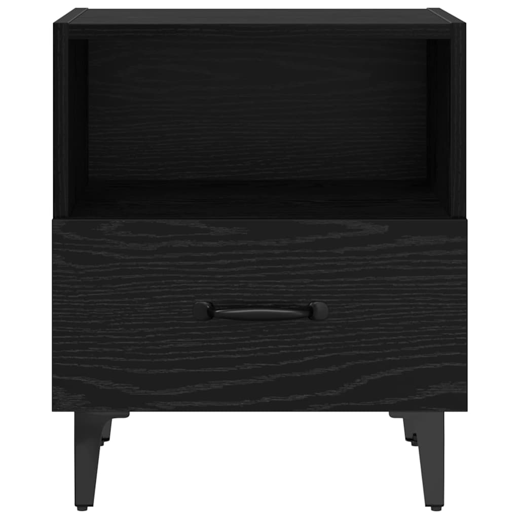 vidaXL Bedside Cabinet 2 pcs Black Oak 40 x 35 x 47.5 cm