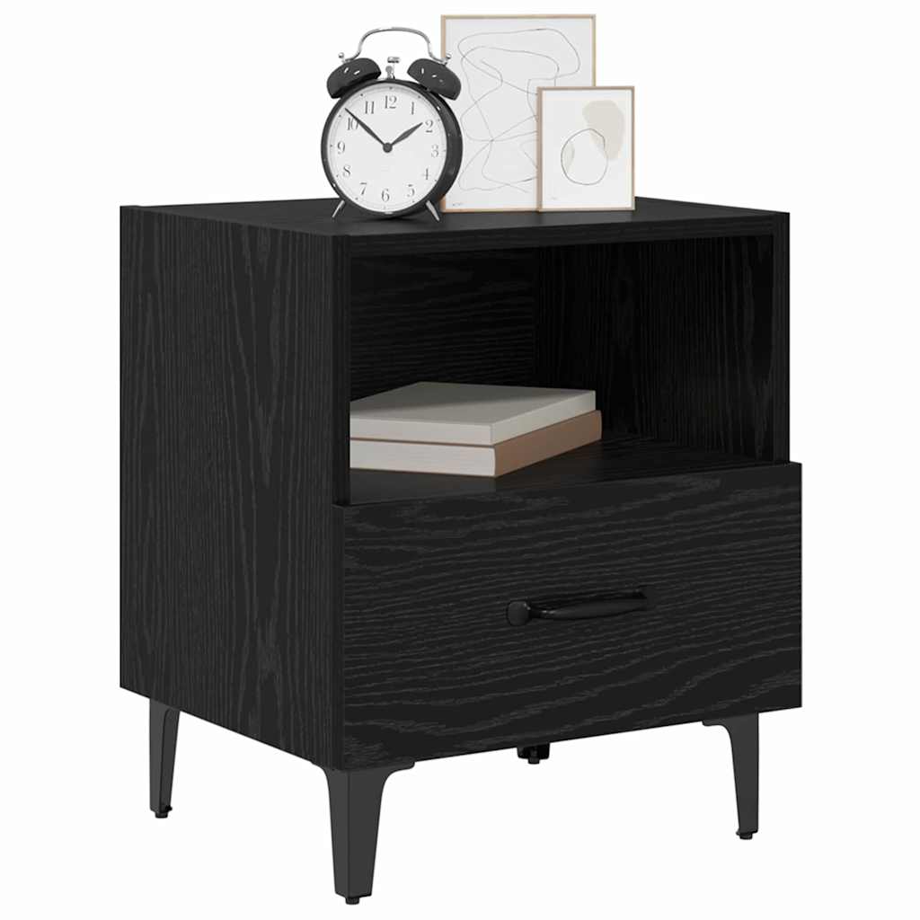 vidaXL Bedside Cabinet 2 pcs Black Oak 40 x 35 x 47.5 cm