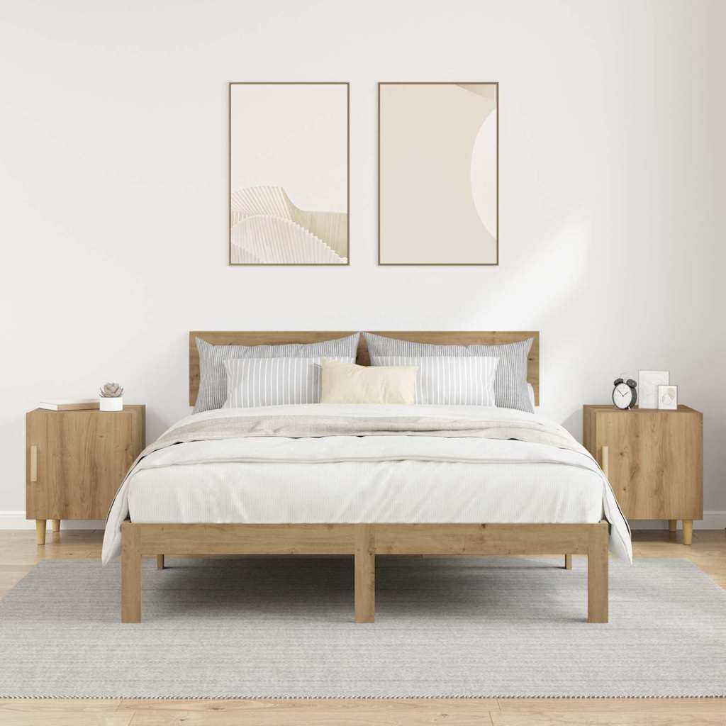 vidaXL Bedside Cabinet 2 pcs Artisan Oak 40 x 40 x 50 cm