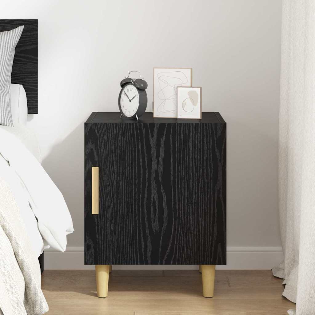 vidaXL Bedside Cabinet Black Oak 40 x 40 x 50 cm Engineered Wood