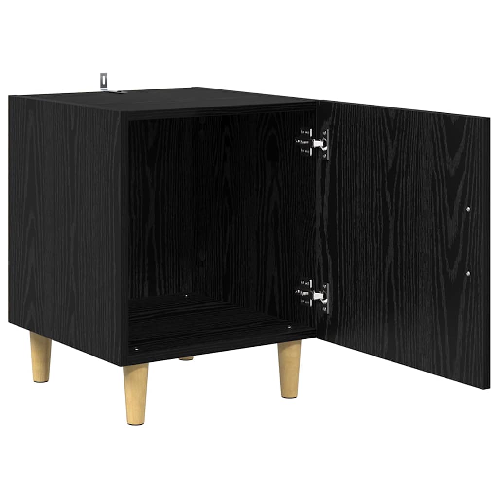 vidaXL Bedside Cabinet Black Oak 40 x 40 x 50 cm Engineered Wood