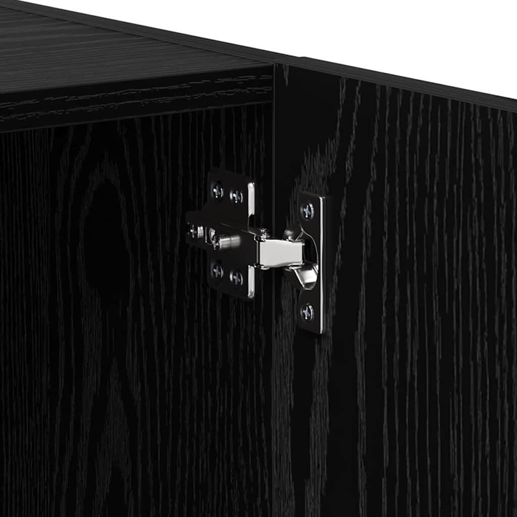 vidaXL Bedside Cabinet 2 pcs Black Oak 40 x 40 x 50 cm Engineered Wood
