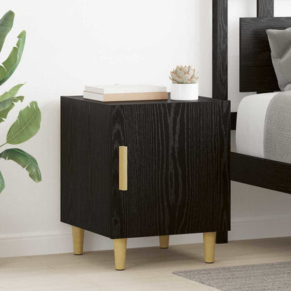 vidaXL Bedside Cabinet 2 pcs Black Oak 40 x 40 x 50 cm Engineered Wood