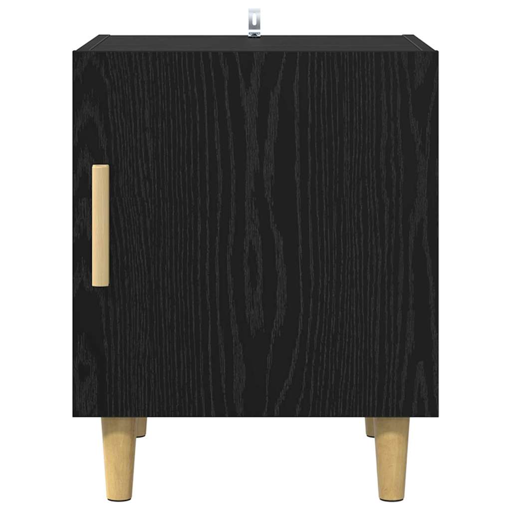 vidaXL Bedside Cabinet 2 pcs Black Oak 40 x 40 x 50 cm Engineered Wood