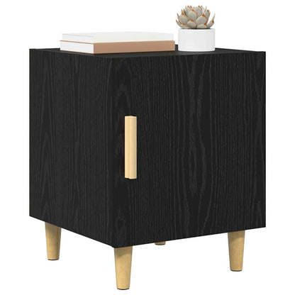 vidaXL Bedside Cabinet 2 pcs Black Oak 40 x 40 x 50 cm Engineered Wood