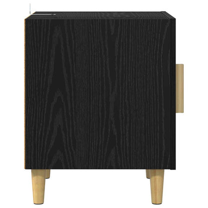 vidaXL Bedside Cabinet 2 pcs Black Oak 40 x 40 x 50 cm Engineered Wood