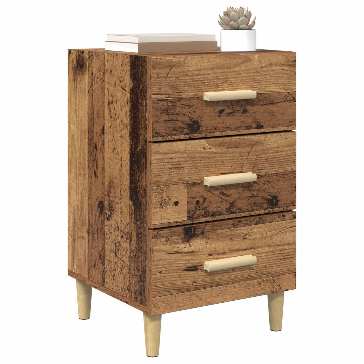 vidaXL Bedside Cabinet Old Wood 40 x 40 x 66 cm Engineered Wood