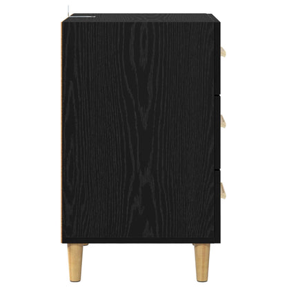 vidaXL Bedside Cabinet Black Oak 40 x 40 x 66 cm Engineered Wood