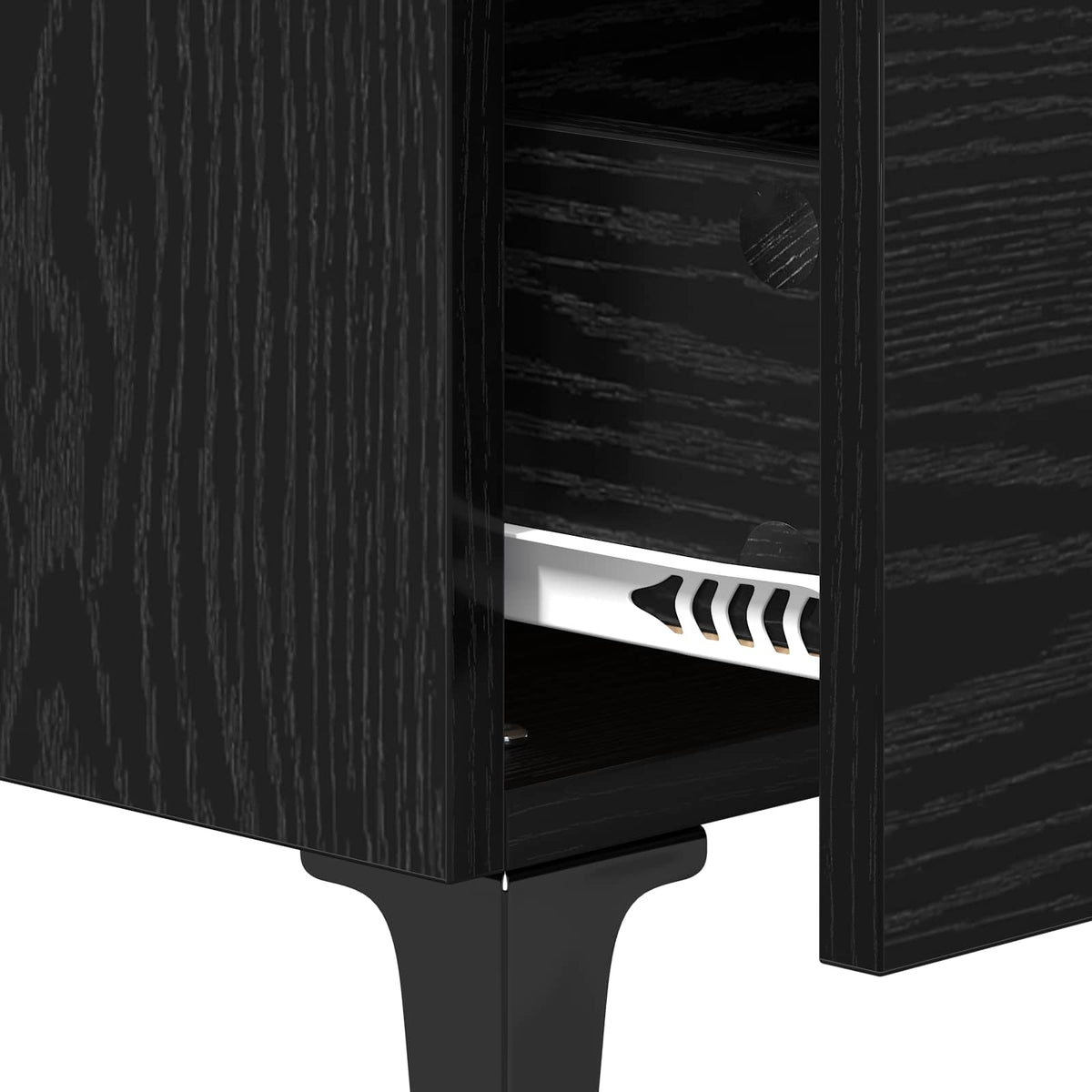 vidaXL Bedside Cabinet Black Oak 40 x 40.5 x 66 cm Engineered Wood