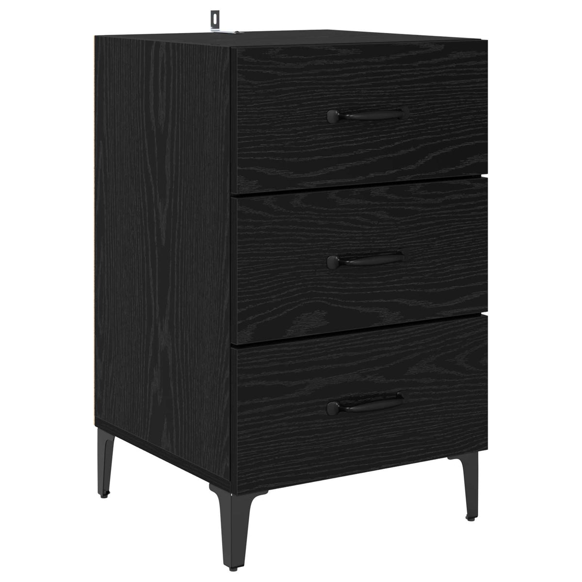 vidaXL Bedside Cabinet Black Oak 40 x 40.5 x 66 cm Engineered Wood