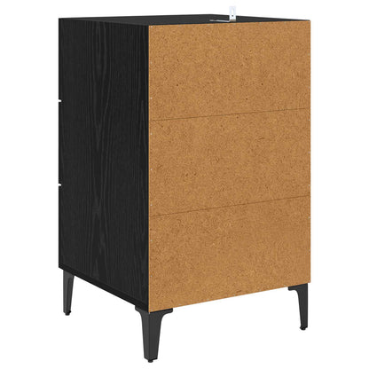 vidaXL Bedside Cabinet Black Oak 40 x 40.5 x 66 cm Engineered Wood