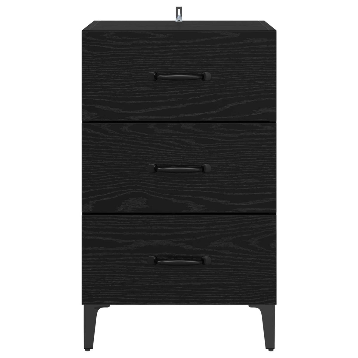 vidaXL Bedside Cabinet Black Oak 40 x 40.5 x 66 cm Engineered Wood