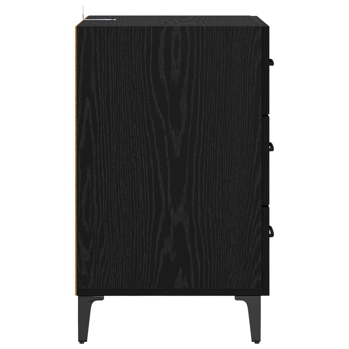 vidaXL Bedside Cabinet Black Oak 40 x 40.5 x 66 cm Engineered Wood