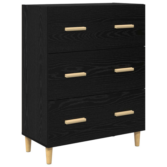 vidaXL Sideboard Black Oak 69.5 x 34 x 90 cm Engineered Wood