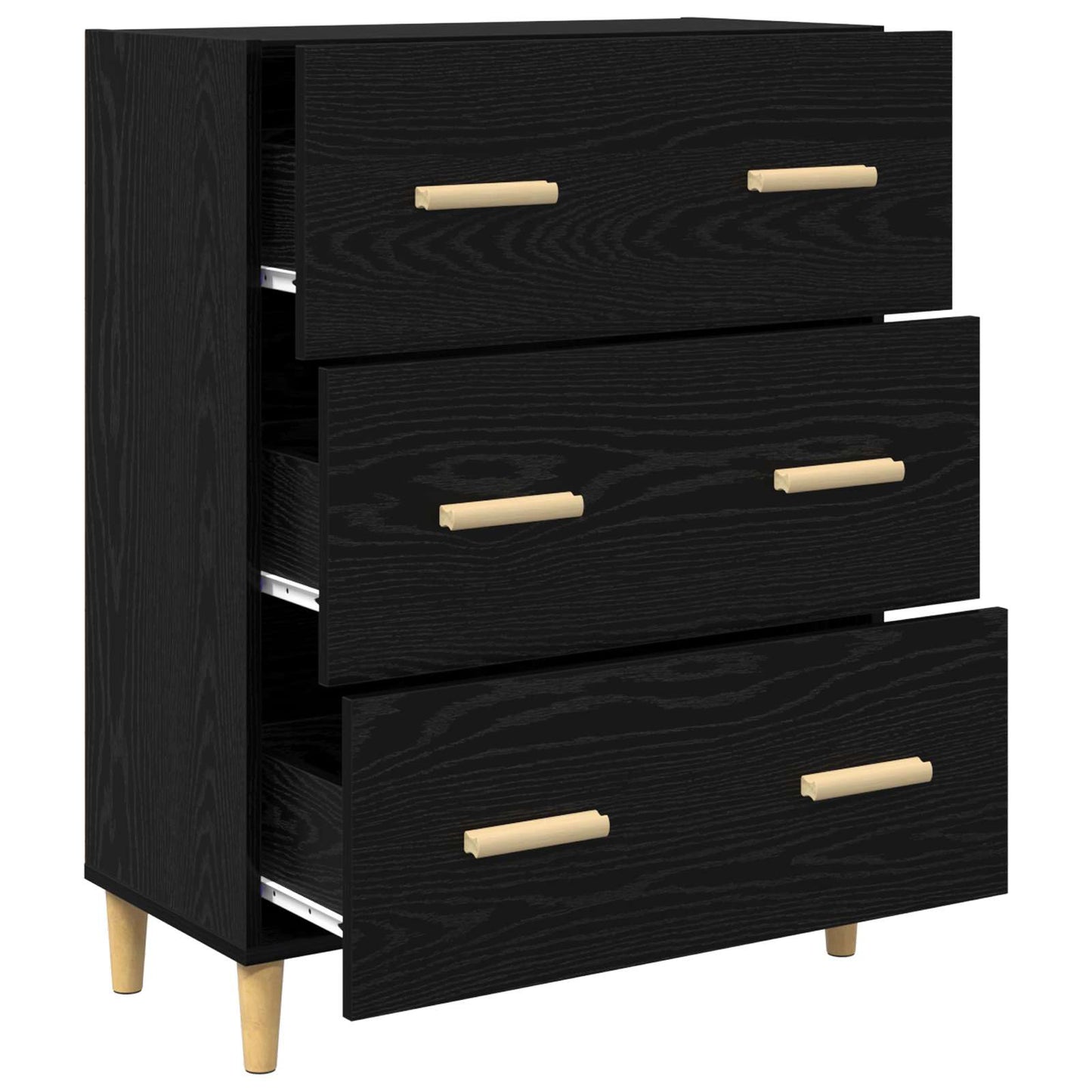 vidaXL Sideboard Black Oak 69.5 x 34 x 90 cm Engineered Wood