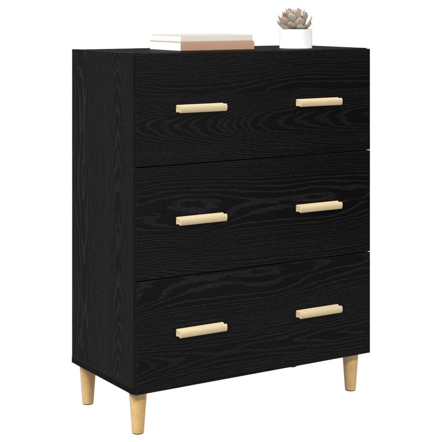 vidaXL Sideboard Black Oak 69.5 x 34 x 90 cm Engineered Wood