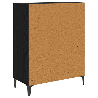 vidaXL Sideboard Black Oak 69.5 x 34 x 90 cm Engineered Wood and Iron
