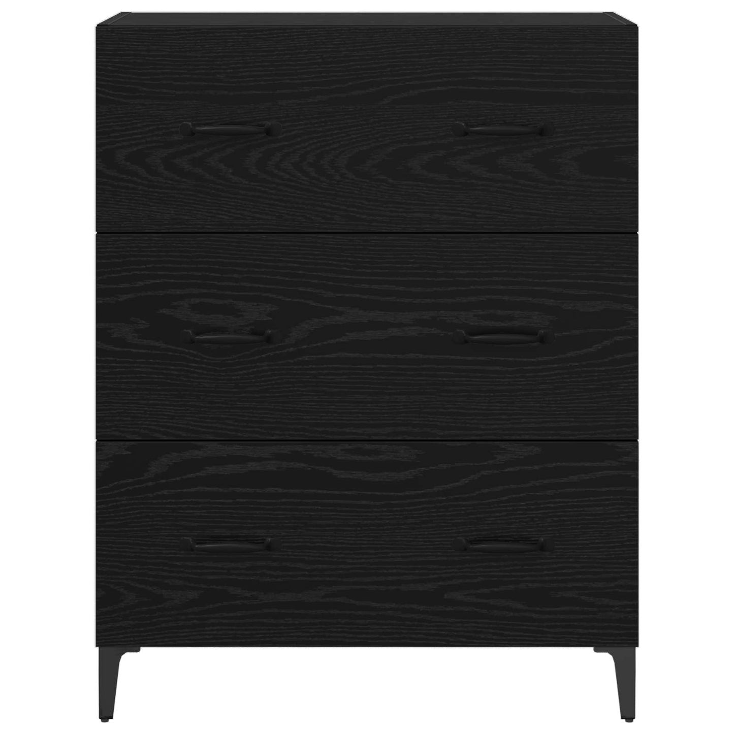 vidaXL Sideboard Black Oak 69.5 x 34 x 90 cm Engineered Wood and Iron