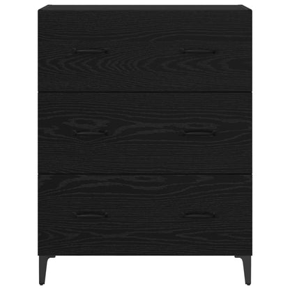 vidaXL Sideboard Black Oak 69.5 x 34 x 90 cm Engineered Wood and Iron