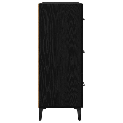 vidaXL Sideboard Black Oak 69.5 x 34 x 90 cm Engineered Wood and Iron