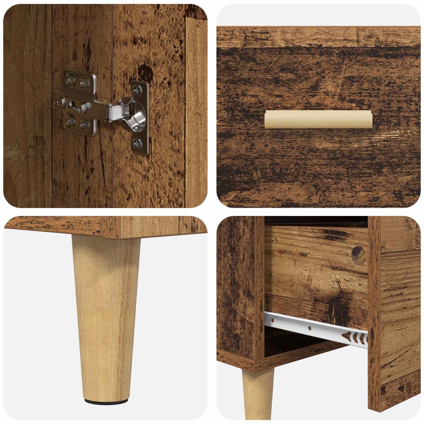 vidaXL Sideboard Old wood 34 x 69.5 x 90 cm Engineered Wood