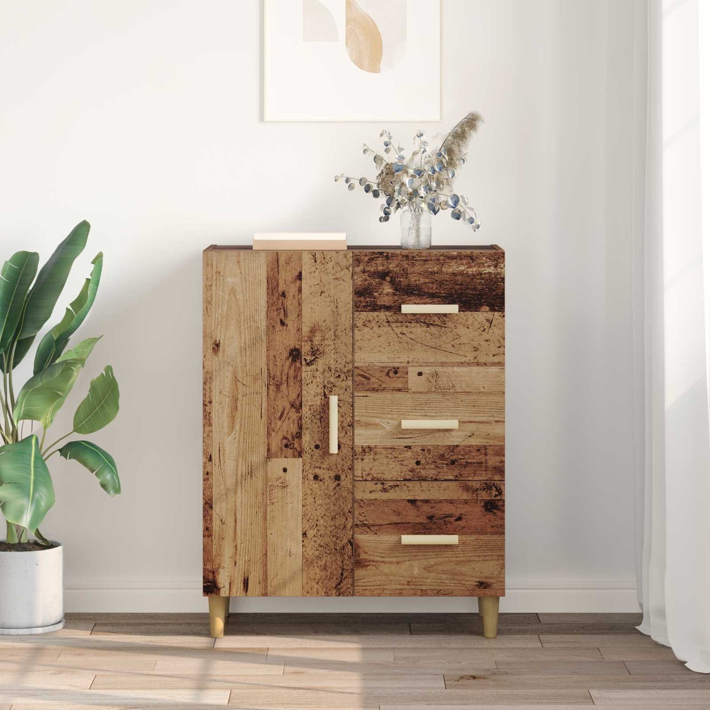 vidaXL Sideboard Old wood 34 x 69.5 x 90 cm Engineered Wood