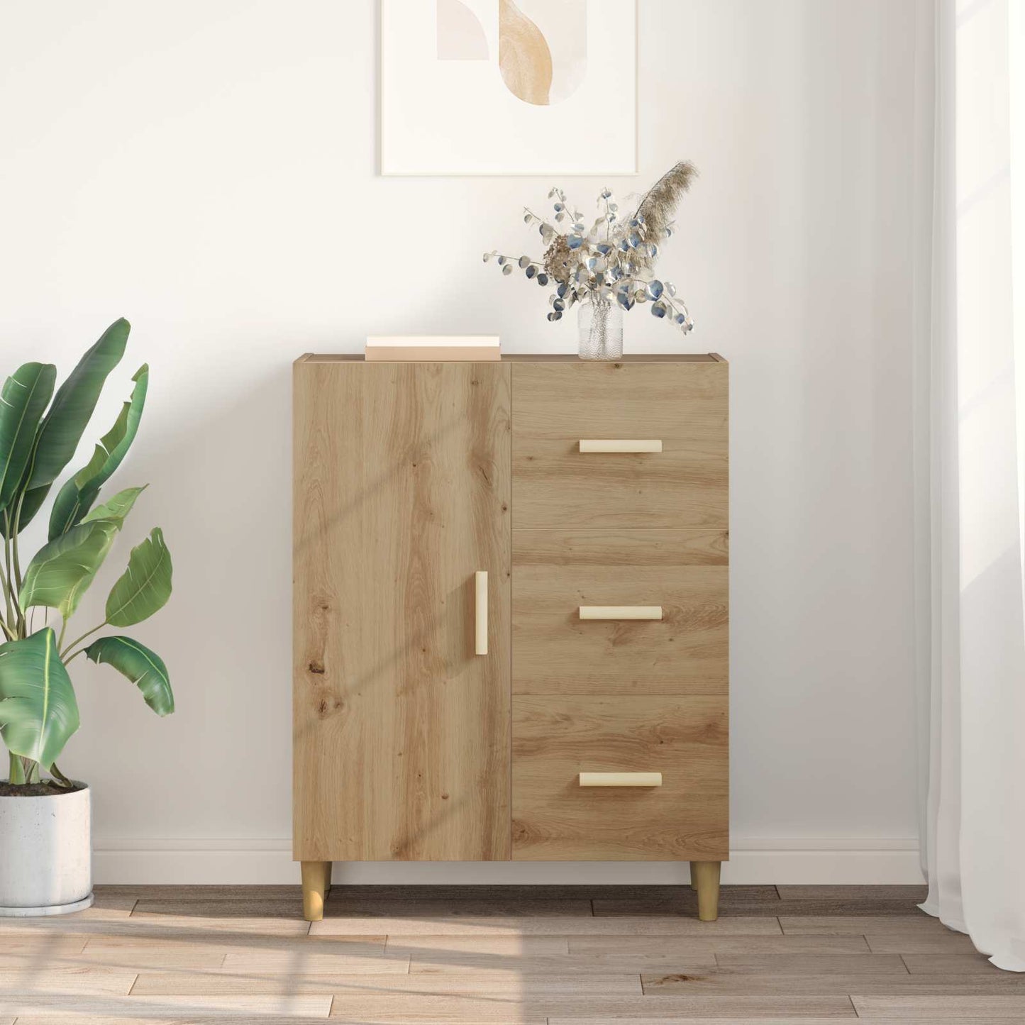 vidaXL Sideboard Artisan Oak 34 x 69.5 x 90 cm Engineered Wood