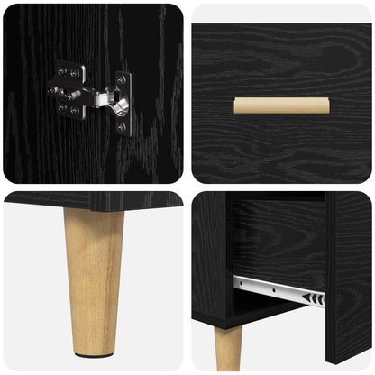 vidaXL Sideboard Black oak 34 x 69.5 x 90 cm Engineered Wood