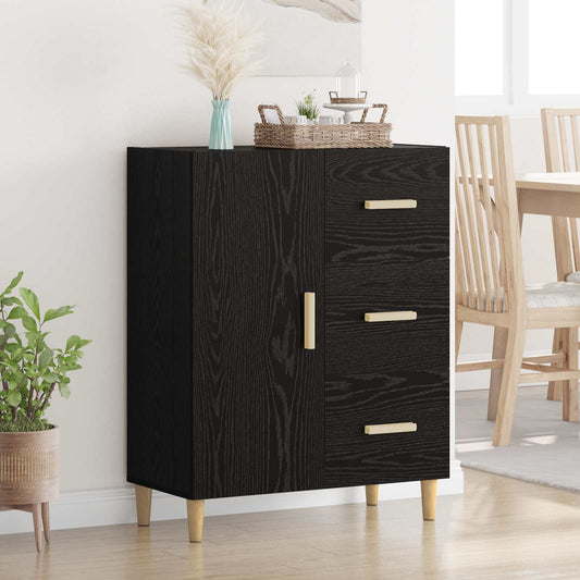 vidaXL Sideboard Black oak 34 x 69.5 x 90 cm Engineered Wood