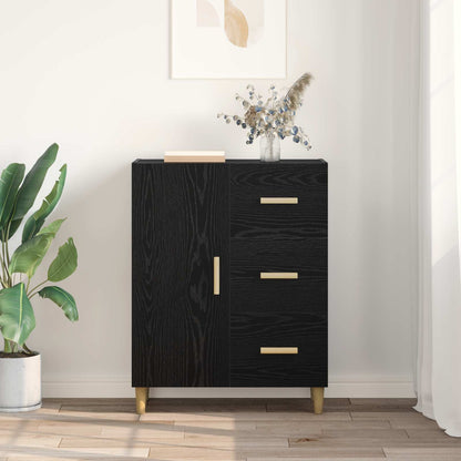 vidaXL Sideboard Black oak 34 x 69.5 x 90 cm Engineered Wood