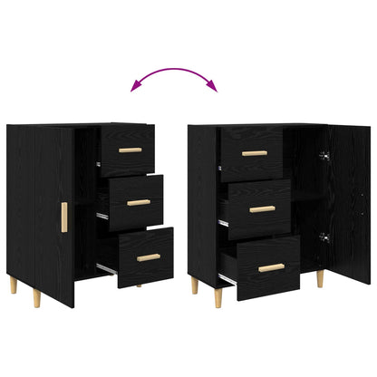vidaXL Sideboard Black oak 34 x 69.5 x 90 cm Engineered Wood