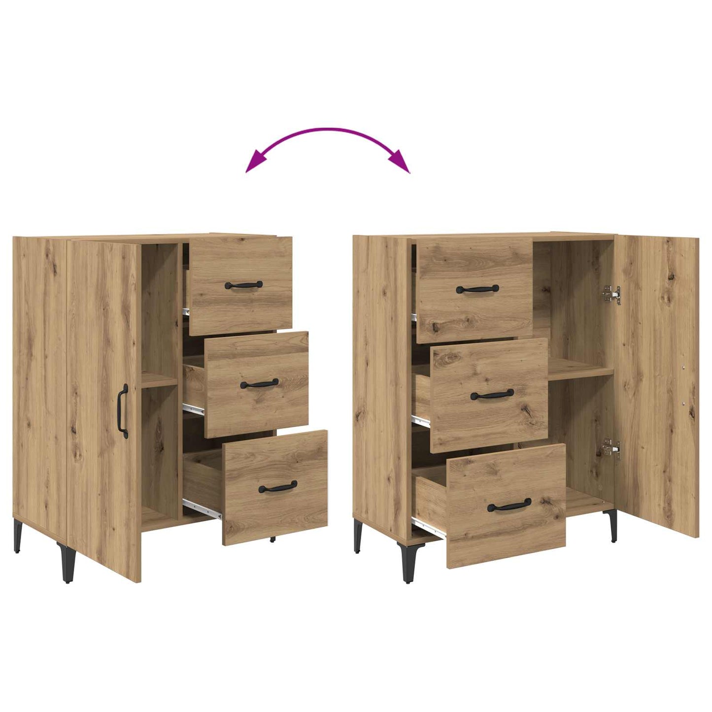 vidaXL Sideboard Artisan Oak 69.5 x 34 x 90 cm Engineered Wood