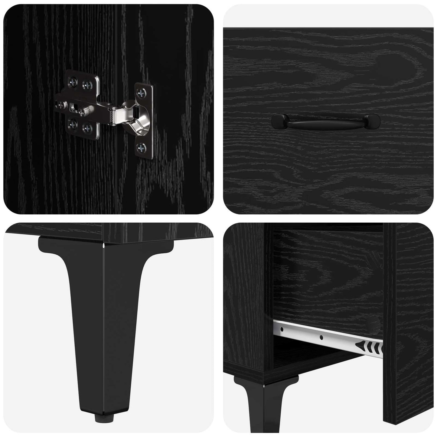 vidaXL Sideboard Black Oak 69.5 x 34 x 90 cm Engineered Wood