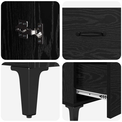 vidaXL Sideboard Black Oak 69.5 x 34 x 90 cm Engineered Wood