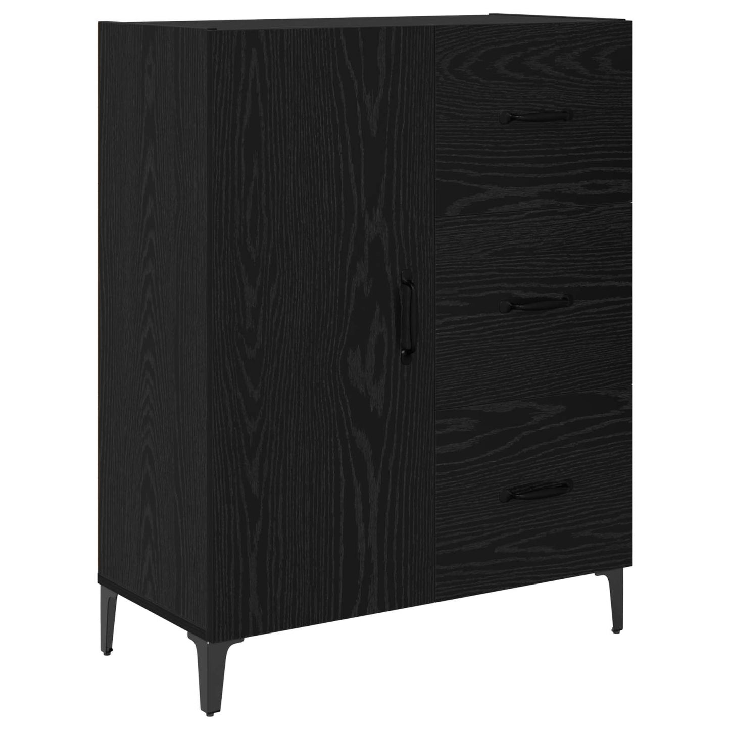 vidaXL Sideboard Black Oak 69.5 x 34 x 90 cm Engineered Wood