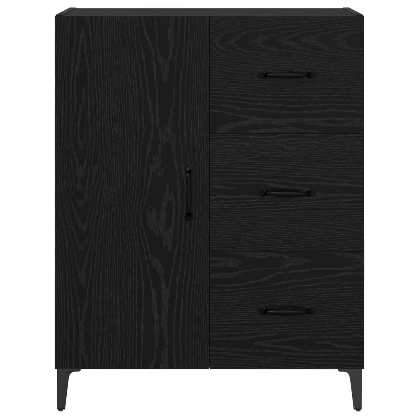 vidaXL Sideboard Black Oak 69.5 x 34 x 90 cm Engineered Wood
