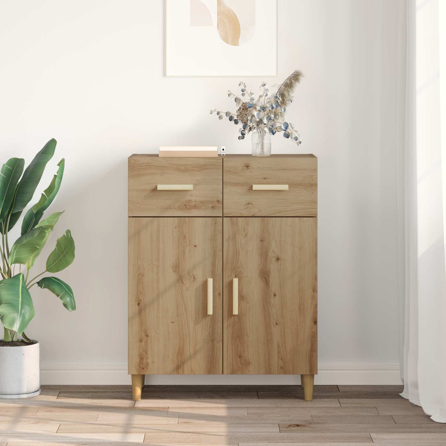 vidaXL Sideboard Artisan oak 34 x 69.5 x 89 cm Engineered Wood