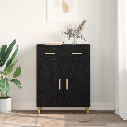 vidaXL Sideboard Black oak 34 x 69.5 x 89 cm Engineered Wood