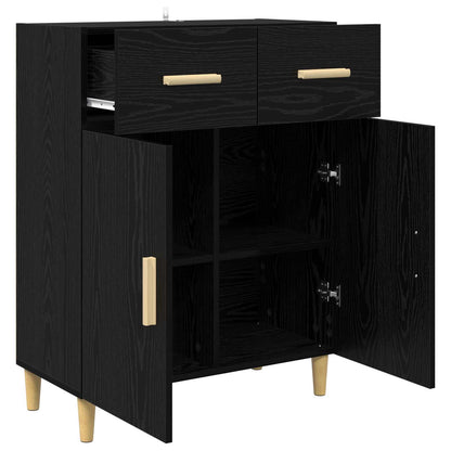 vidaXL Sideboard Black oak 34 x 69.5 x 89 cm Engineered Wood
