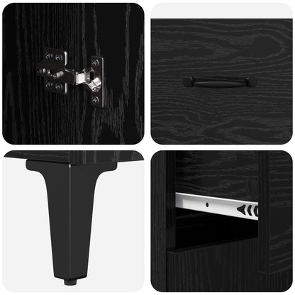 vidaXL Sideboard Black Oak 69.5 x 34 x 90 cm Engineered Wood