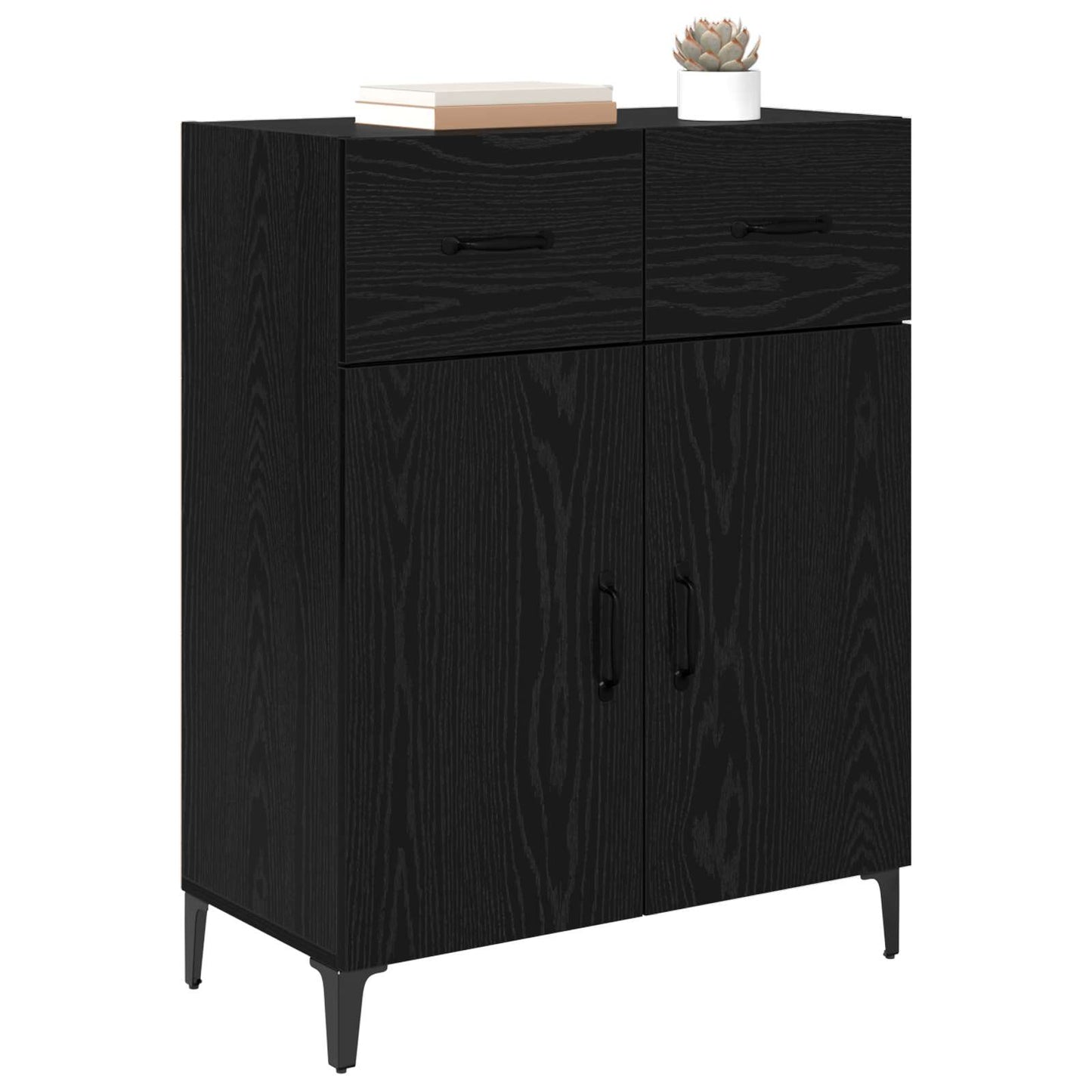 vidaXL Sideboard Black Oak 69.5 x 34 x 90 cm Engineered Wood