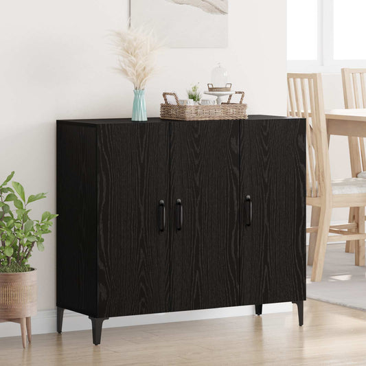 vidaXL Sideboard Black oak 34 x 90 x 80 cm Engineered Wood