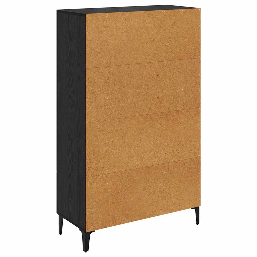 vidaXL Highboard Black Oak 70 x 31 x 115 cm Engineered Wood and Iron