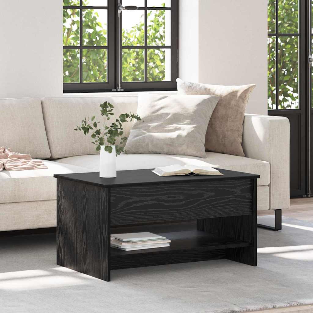 vidaXL Coffee Table Black Oak 80 x 50.5 x 41.5 cm Engineered Wood